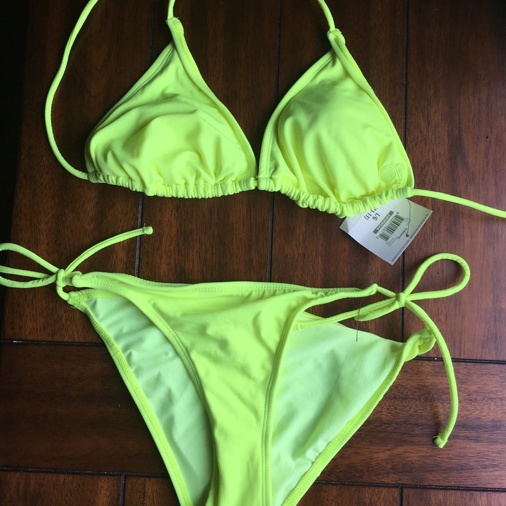 Bright yellow bikini